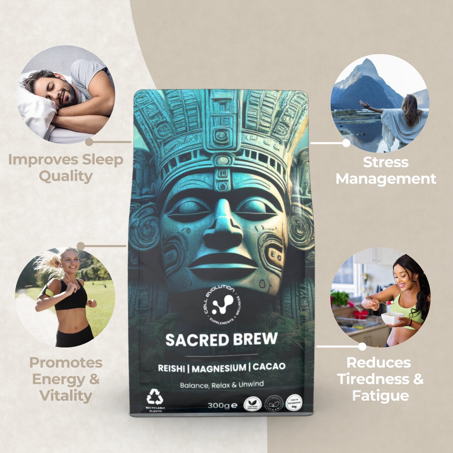 
                  
                    Ceremonial Cacao Sleep Drink with Magnesium & Reishi - Cell Evolution HQ
                  
                